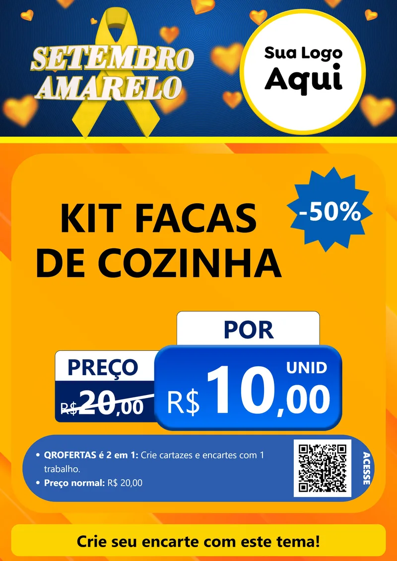 Modelo de Cartaz para Cartaz A4 Vertical com o tema Setembro Amarelo para Utilidades Domésticas