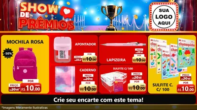 Modelo de TV para TV Horizontal com o tema Show de Prêmios para Papelaria