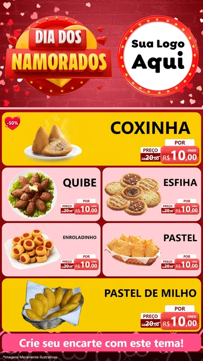 Modelo de TV para TV Vertical com o tema Dia Dos Namorados para Salgadaria