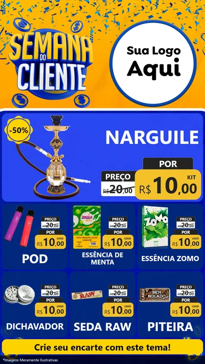 Modelo de Rede Social para Stories com o tema Semana do Cliente para Tabacaria