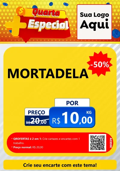 Modelo de Cartaz para Cartaz A4 Vertical com o tema Quarta Mais Especial para Frios e Laticínios