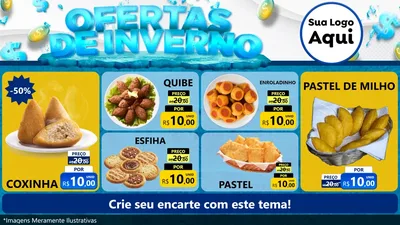 Modelo de TV para TV Horizontal com o tema Ofertas de Inverno para Salgadaria