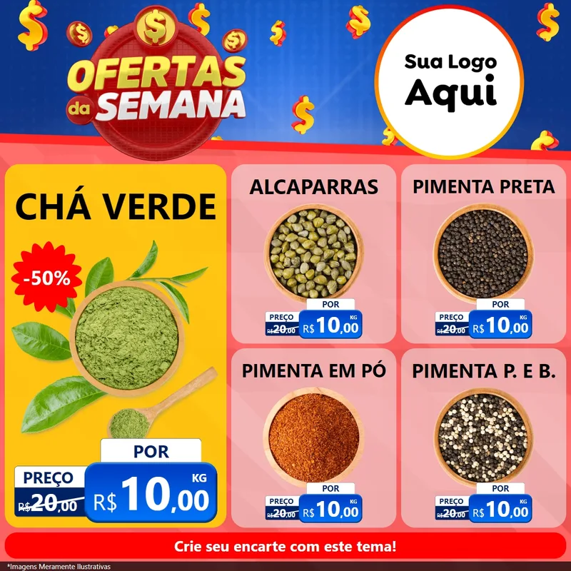 Modelo de Rede Social para Feed Facebook com o tema Ofertas Da Semana para Produtos Naturais