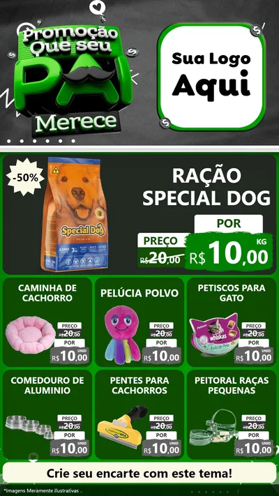 Modelo de Rede Social para Stories com o tema Promoção Que seu Pai Merece para Pet Shop