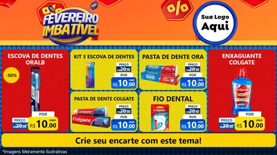 Modelo de TV para TV Horizontal com o tema Fevereiro Imbatível para Higiene Pessoal