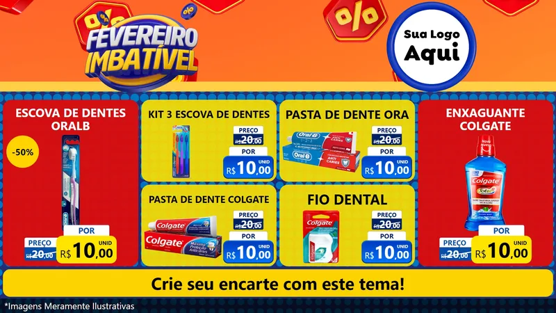 Modelo de TV para TV Horizontal com o tema Fevereiro Imbatível para Higiene Pessoal