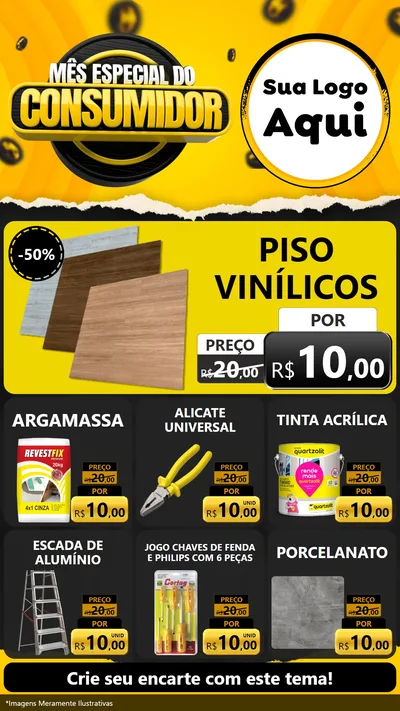 Modelo de Rede Social para Stories com o tema Mês Especial do Consumidor para Material para Construção