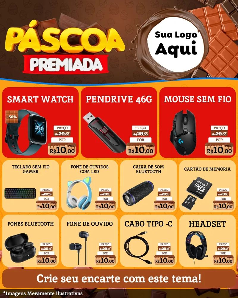 Modelo de Rede Social para Feed Instagram com o tema Páscoa Premiada para Informática