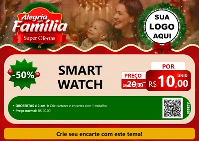 Modelo de Cartaz para Cartaz A4 Horizontal com o tema Alegria Em Família - Super Ofertas para Informática
