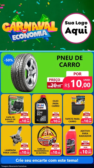 Modelo de Rede Social para Stories com o tema Carnaval da Economia para Auto peças