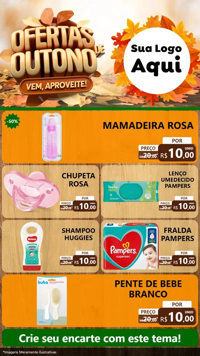 Modelo de TV para TV Vertical com o tema Ofertas de Outono - Vem, Aproveite! para Bebês