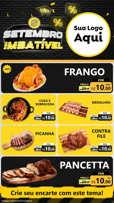 Modelo de TV para TV Vertical com o tema Setembro Imbatível para Assados