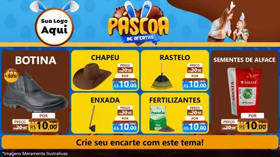 Modelo de TV para TV Horizontal com o tema Páscoa de Ofertas para Agropecuária