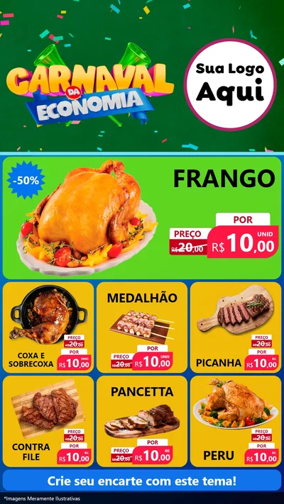 Modelo de Rede Social para Stories com o tema Carnaval da Economia para Assados