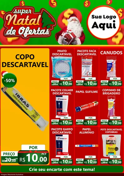 Modelo de Encarte para Encarte A4 Vertical com o tema Super Natal de Ofertas para Embalagens