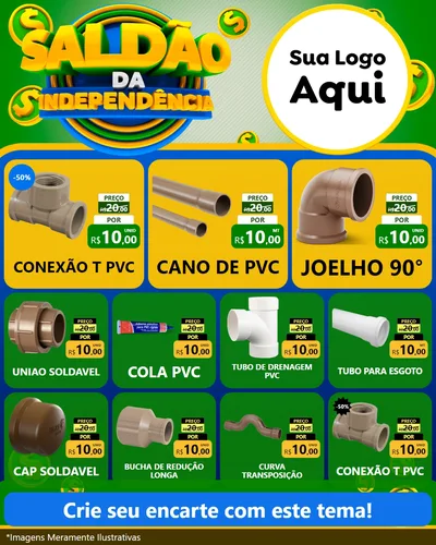 Modelo de Rede Social para Feed Instagram com o tema Saldão da Indepêndencia para Tubos e conexões