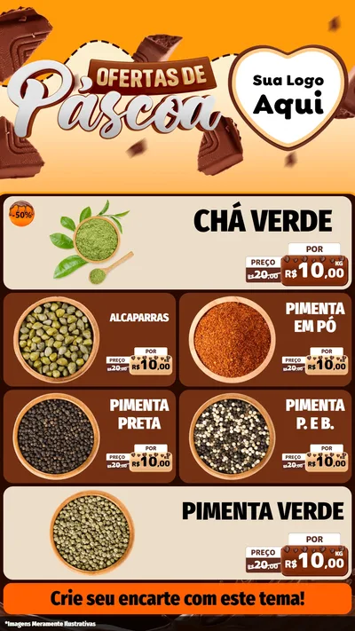 Modelo de TV para TV Vertical com o tema Ofertas de Páscoa para Produtos Naturais