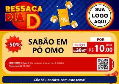 Modelo de Cartaz para Cartaz A4 Horizontal com o tema Ressaca Dia D para Produtos de Limpeza