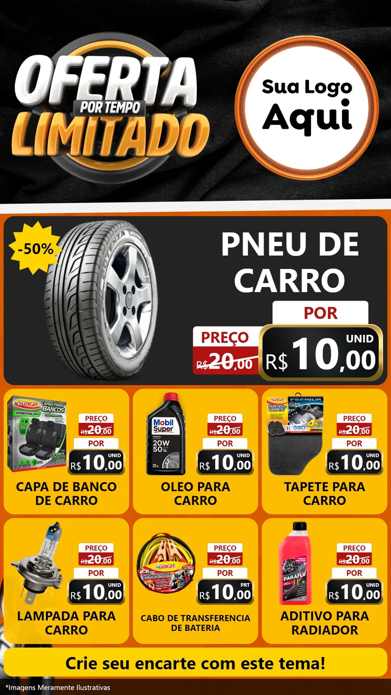 Modelo de Rede Social para Stories com o tema Oferta Por Tempo Limitado - Motopeças para Auto peças
