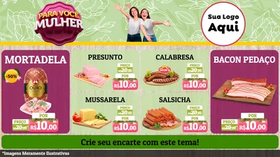 Modelo de TV para TV Horizontal com o tema Para Você Mulher para Frios e Laticínios