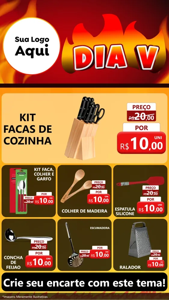 Modelo de Rede Social para Stories com o tema Dia V para Utilidades Domésticas
