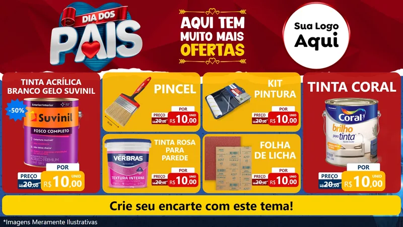 Modelo de TV para TV Horizontal com o tema Dia dos Pais para Tintas e Ferramentas