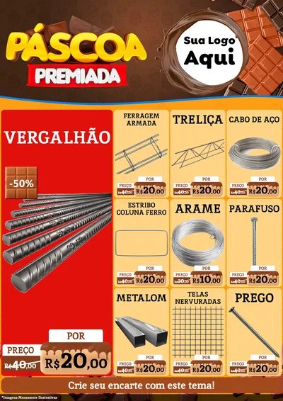 Modelo de Encarte para Encarte A4 Vertical com o tema Páscoa Premiada para Ferragens