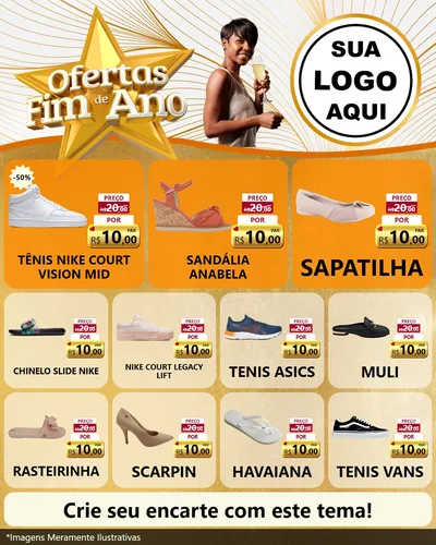 Modelo de Rede Social para Feed Instagram com o tema Ofertas Fim de Ano para Calçados