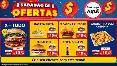 Modelo de TV para TV Horizontal com o tema Sabadão de Ofertas para Hamburgueria