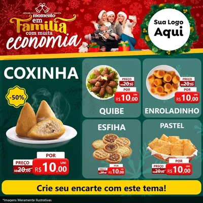 Modelo de Rede Social para Feed Facebook com o tema Momento em Família (Natal) para Salgadaria
