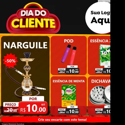 Modelo de Rede Social para Feed Facebook com o tema Dia do Cliente para Tabacaria