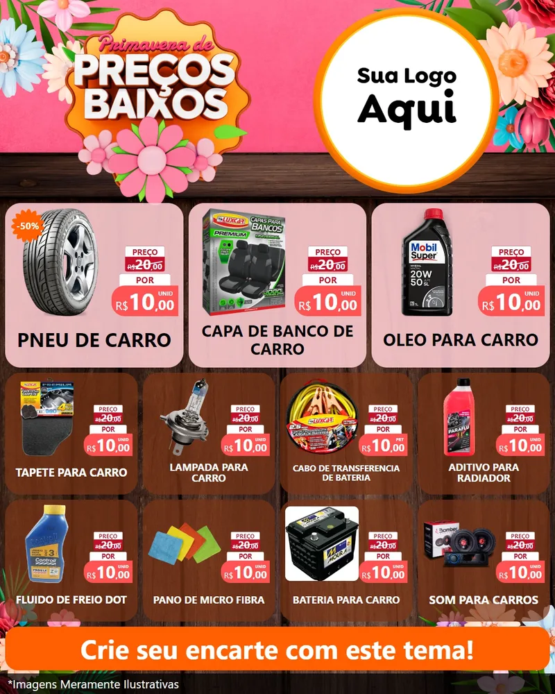 Modelo de Rede Social para Feed Instagram com o tema Primavera de Preços Baixos para Auto peças