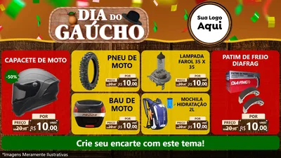 Modelo de TV para TV Horizontal com o tema Dia do Gaúcho para Moto peças