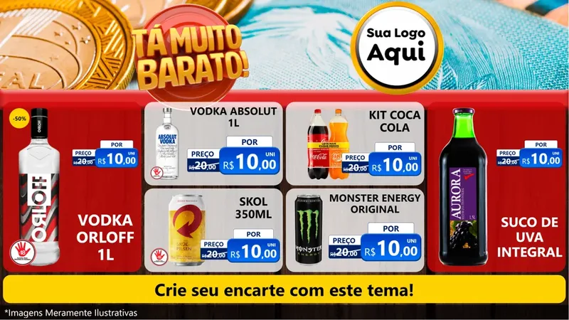 Modelo de TV para TV Horizontal com o tema Está Muito Barato para Distribuidora de bebidas
