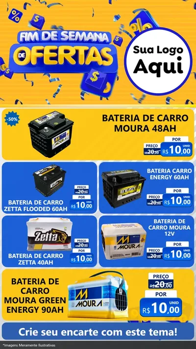 Modelo de TV para TV Vertical com o tema Fim de Semana de Ofertas para Baterias Elétricas