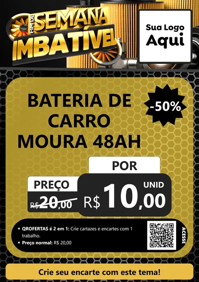 Modelo de Cartaz para Cartaz A4 Vertical com o tema Fim de Semana Imbatível para Baterias Elétricas