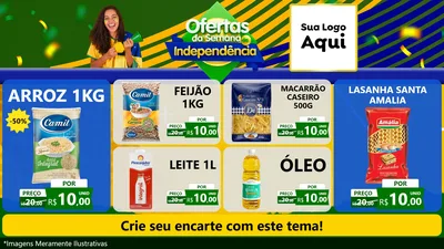 Modelo de TV para TV Horizontal com o tema Ofertas da Semana da Independência para Supermercado