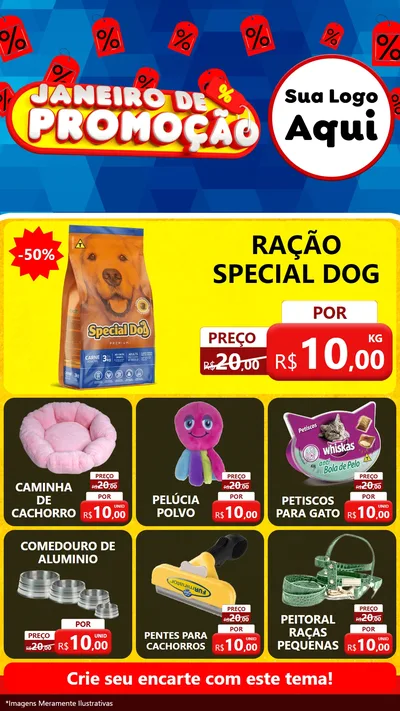 Modelo de Rede Social para Stories com o tema Janeiro de Promoção para Pet Shop