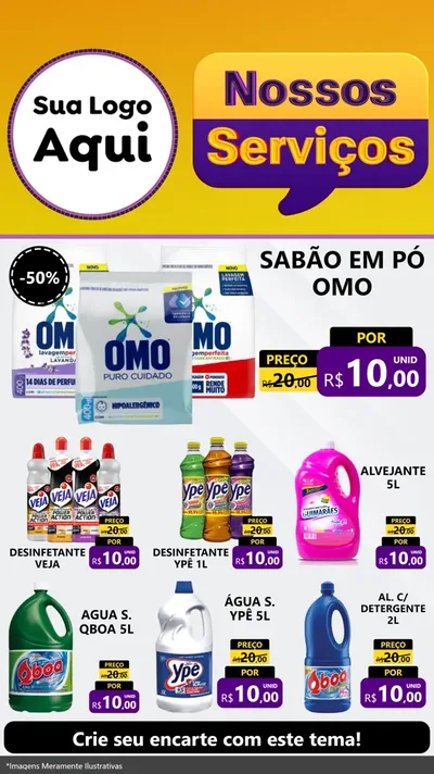 Modelo de Rede Social para Stories com o tema Nossos Serviços para Produtos de Limpeza