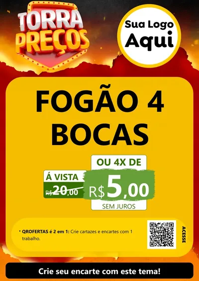 Modelo de Cartaz para Cartaz A4 Vertical com o tema Torra Preços para Móveis e Eletro