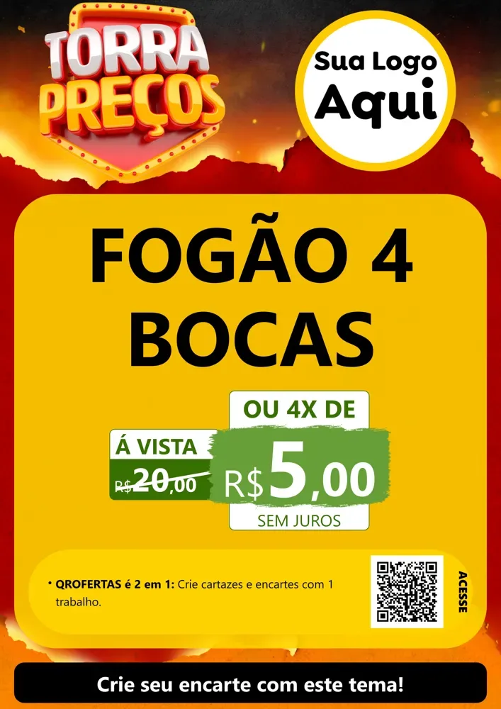 Modelo de Cartaz para Cartaz A4 Vertical com o tema Torra Preços para Móveis e Eletro