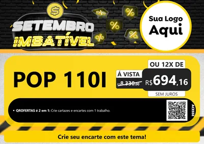 Modelo de Cartaz para Cartaz A4 Horizontal com o tema Setembro Imbatível para Concessionaria de Motos