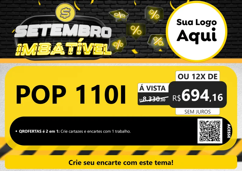 Modelo de Cartaz para Cartaz A4 Horizontal com o tema Setembro Imbatível para Concessionaria de Motos