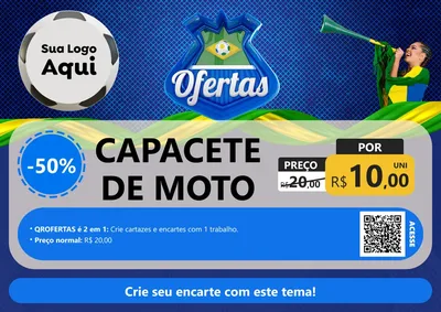 Modelo de Cartaz para Cartaz A4 Horizontal com o tema Ofertas (Futebol) para Moto peças