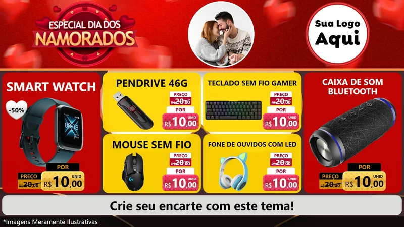 Modelo de TV para TV Horizontal com o tema Especial Dia Dos Namorados para Informática
