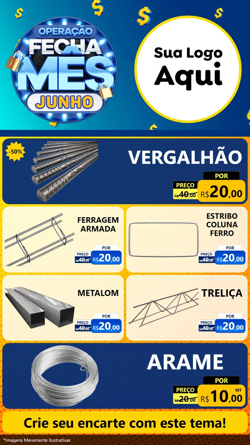 Modelo de TV para TV Vertical com o tema Operação Fecha Mês, Junho para Ferragens