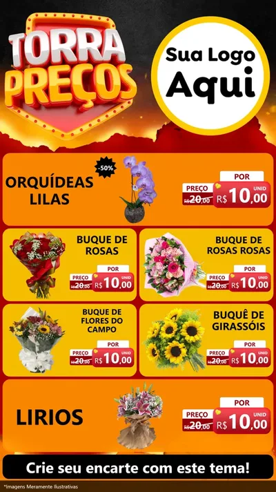 Modelo de TV para TV Vertical com o tema Torra Preços para Floricultura e jardim