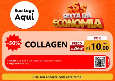 Modelo de Cartaz para Cartaz A4 Horizontal com o tema Sexta da Economia para Suplementos alimentares