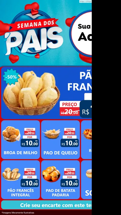 Modelo de Rede Social para Stories com o tema Semana Dos Pais para Padaria