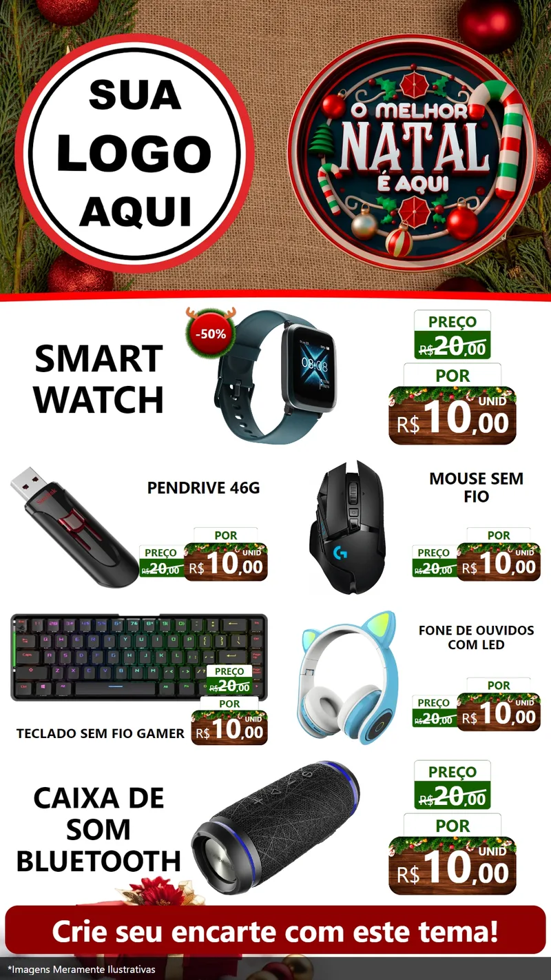 Modelo de TV para TV Vertical com o tema O Melhor Natal É Aqui para Informática